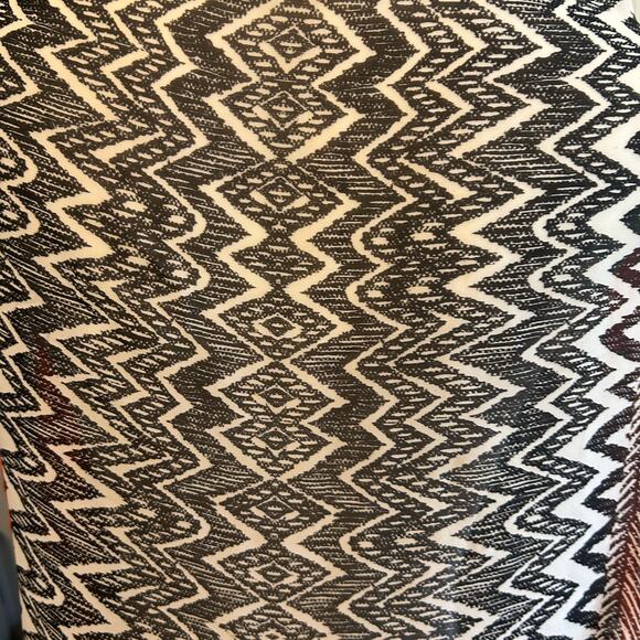 Shawl Vest Top Poncho Kimono Open Orange Black Geo Aztec Boho Gypsy Hippie - Picture 11 of 11